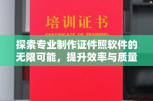 安宁探索专业制作证件照软件的无限可能，提升效率与质量