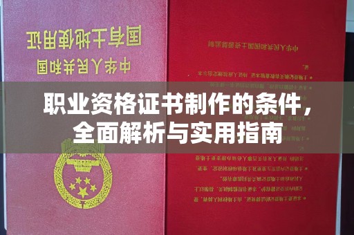 安宁职业资格证书制作的条件，全面解析与实用指南